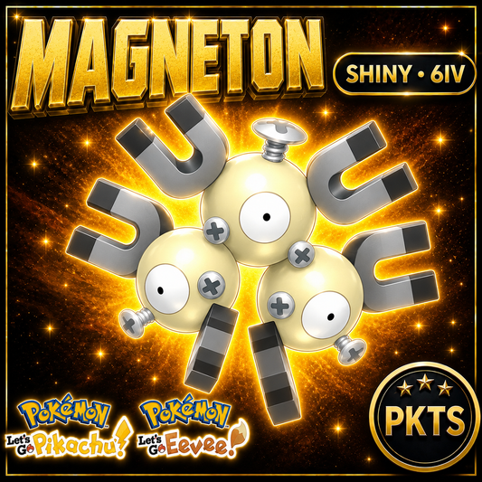 Shiny Magneton 6IV — Pokémon Let’s Go Pikachu & Let’s Go Eevee — PKTS