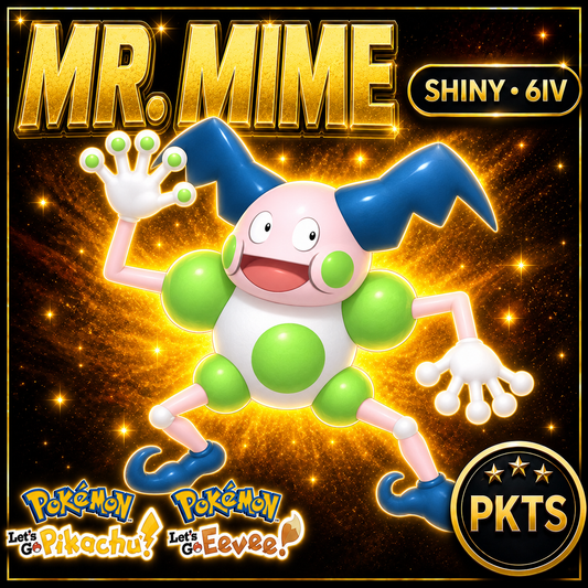 Shiny Mr. Mime 6IV — Pokémon Let’s Go Pikachu & Let’s Go Eevee — PKTS