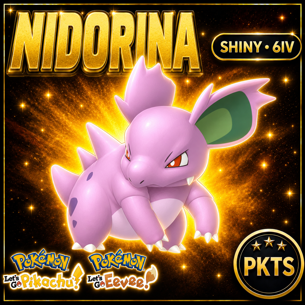 Shiny Nidorina 6IV — Pokémon Let’s Go Pikachu & Let’s Go Eevee — PKTS