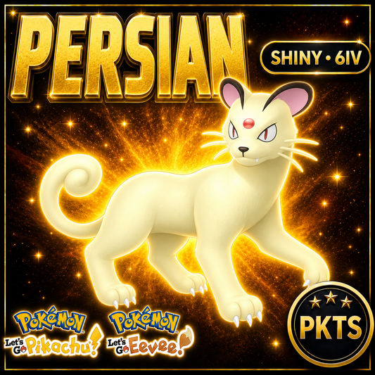 Shiny Persian 6IV — Pokémon Let’s Go Pikachu & Let’s Go Eevee — PKTS