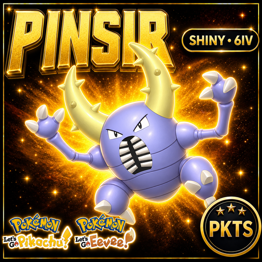 Shiny Pinsir 6IV — Pokémon Let’s Go Pikachu & Let’s Go Eevee — PKTS