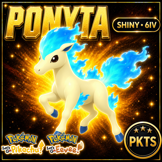 Shiny Ponyta 6IV — Pokémon Let’s Go Pikachu & Let’s Go Eevee — PKTS