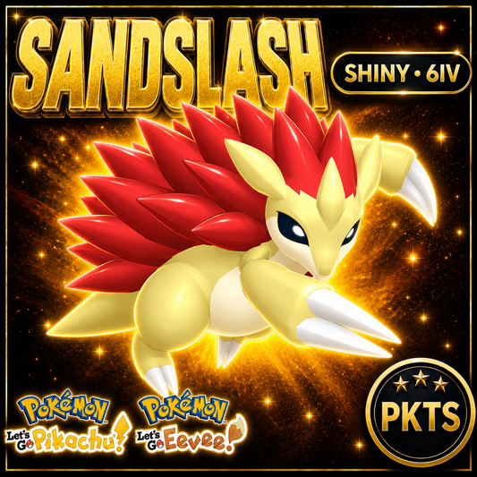 Shiny Sandslash 6IV — Pokémon Let’s Go Pikachu & Let’s Go Eevee — PKTS