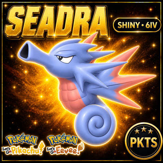 Shiny Seadra 6IV — Pokémon Let’s Go Pikachu & Let’s Go Eevee — PKTS