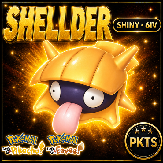 Shiny Shellder 6IV — Pokémon Let’s Go Pikachu & Let’s Go Eevee — PKTS