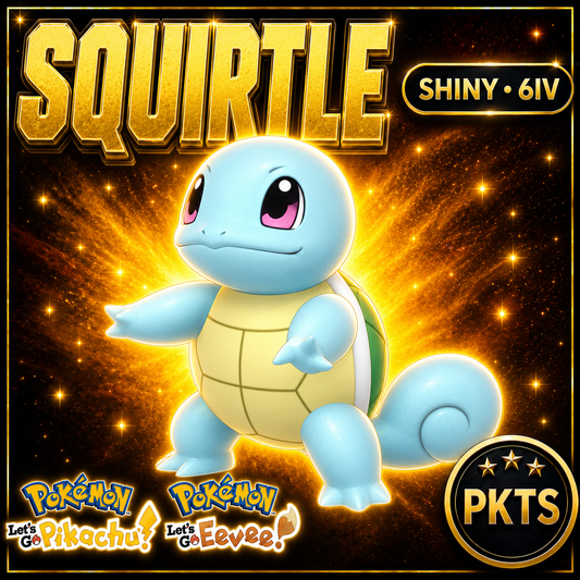 Shiny Squirtle 6IV — Pokémon Let’s Go Pikachu & Let’s Go Eevee — PKTS