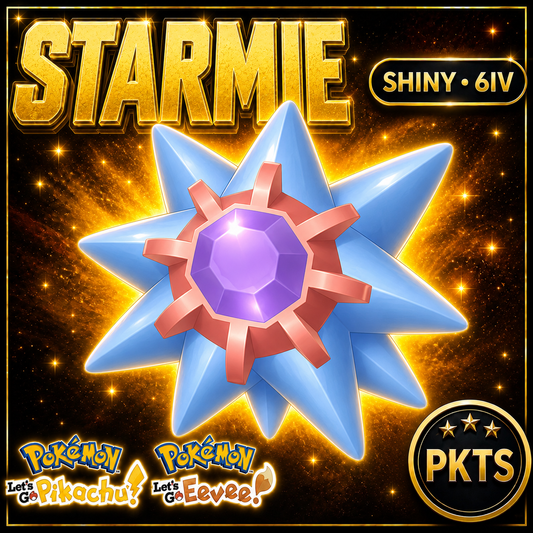 Shiny Starmie 6IV — Pokémon Let’s Go Pikachu & Let’s Go Eevee — PKTS