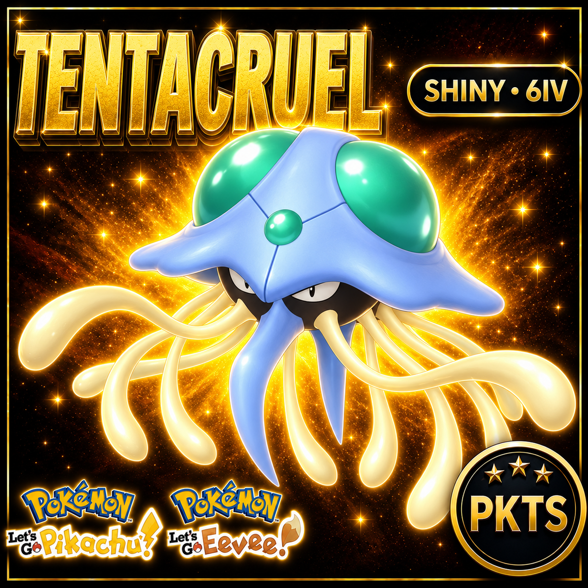 Shiny Tentacruel 6IV — Pokémon Let’s Go Pikachu & Let’s Go Eevee — PKTS
