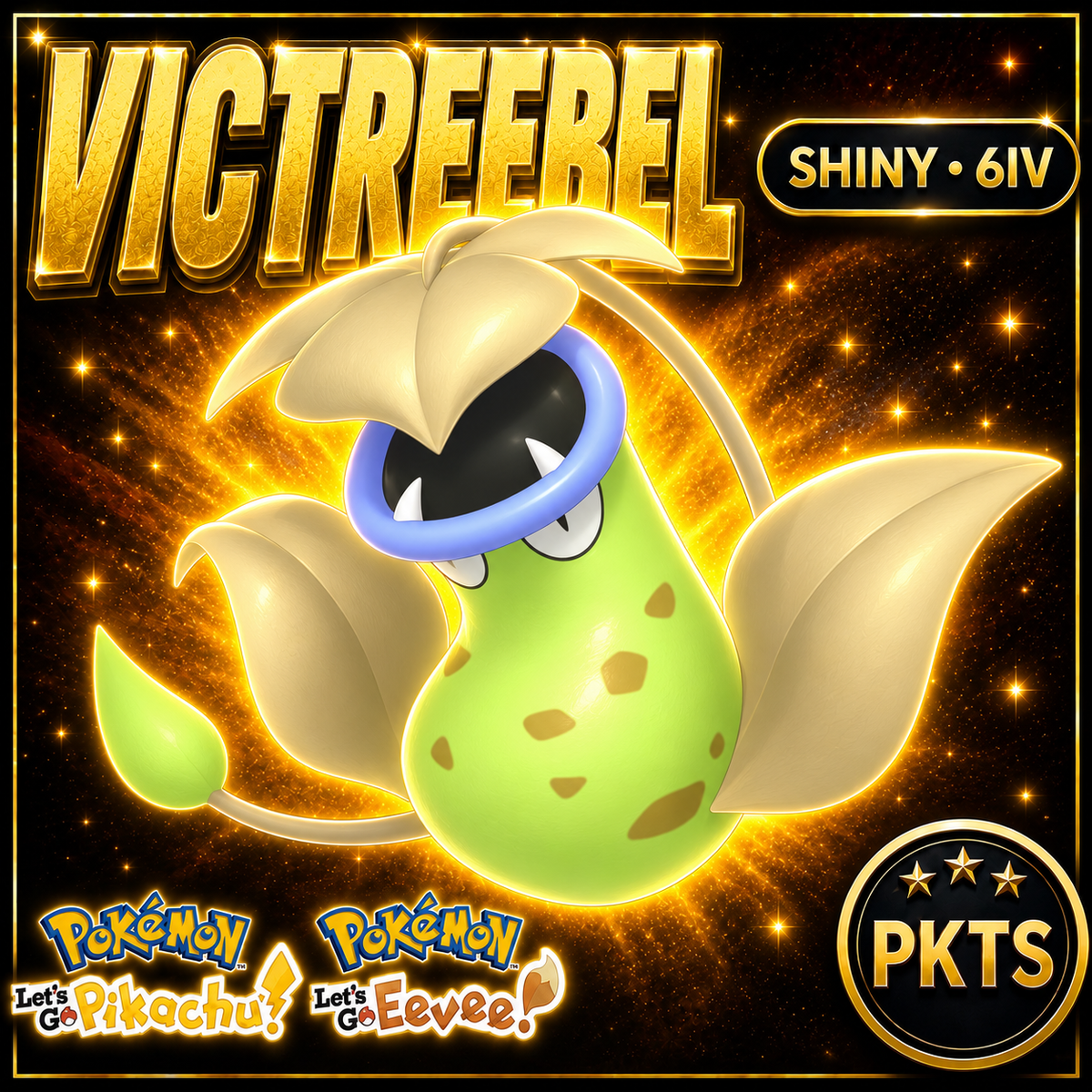 Shiny Victreebel 6IV — Pokémon Let’s Go Pikachu & Let’s Go Eevee — PKTS