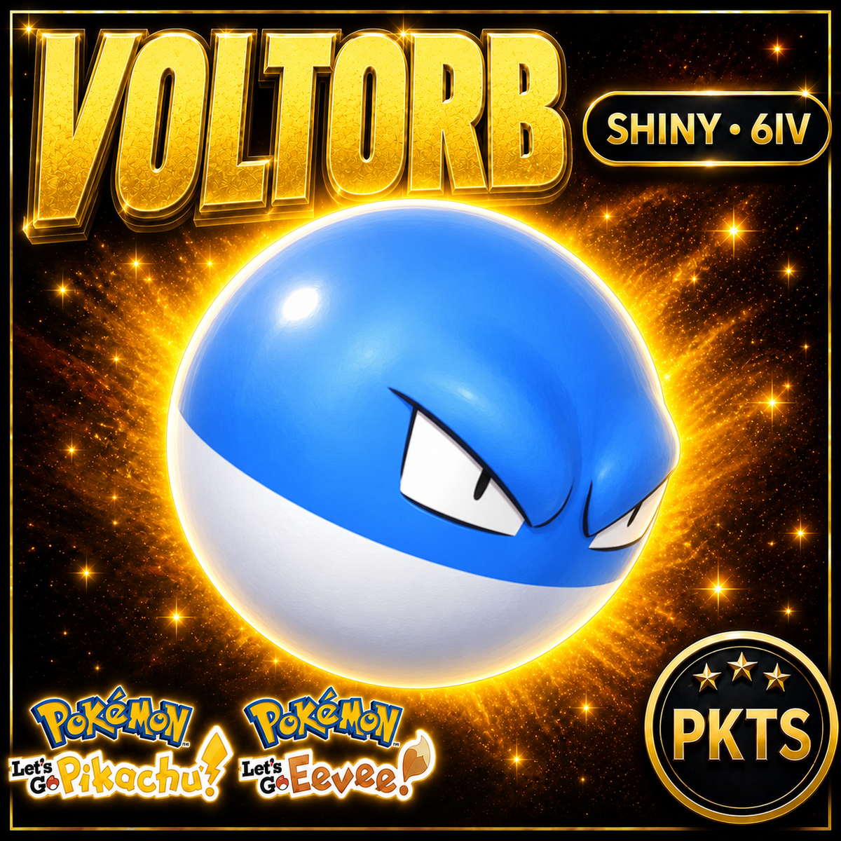 Shiny Voltorb 6IV — Pokémon Let’s Go Pikachu & Let’s Go Eevee — PKTS