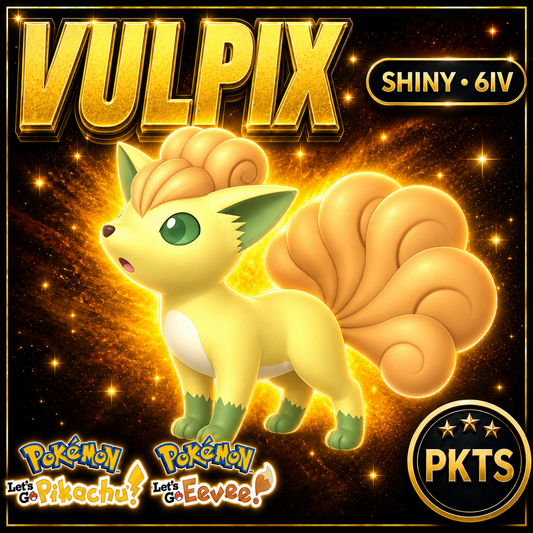 Shiny Vulpix 6IV — Pokémon Let’s Go Pikachu & Let’s Go Eevee — PKTS