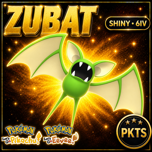 Shiny Zubat 6IV — Pokémon Let’s Go Pikachu & Let’s Go Eevee — PKTS