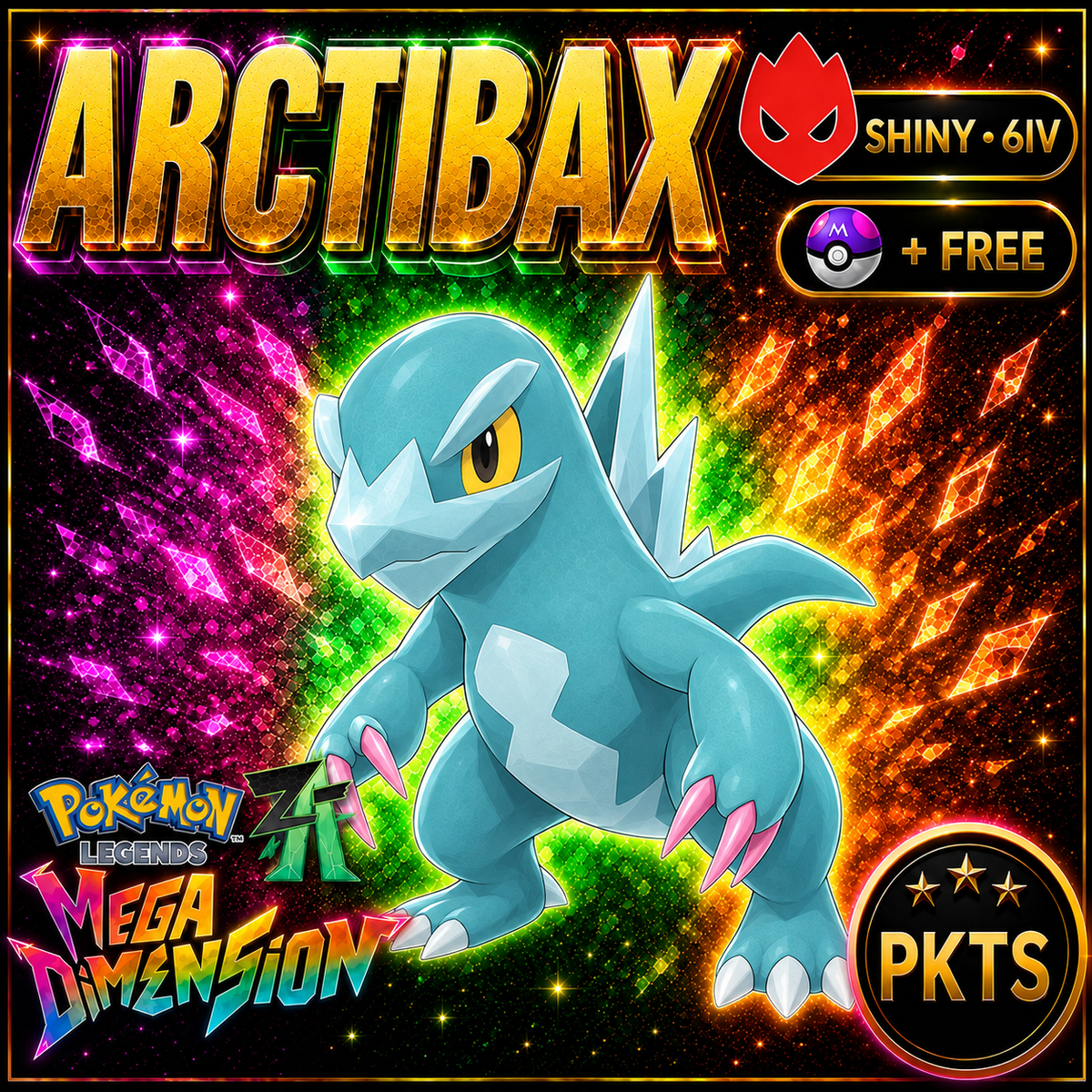 Shiny Alpha Arctibax Pokemon Legends Za Mega Dimension DLC 6IV Competitive Battle Ready - Image 1