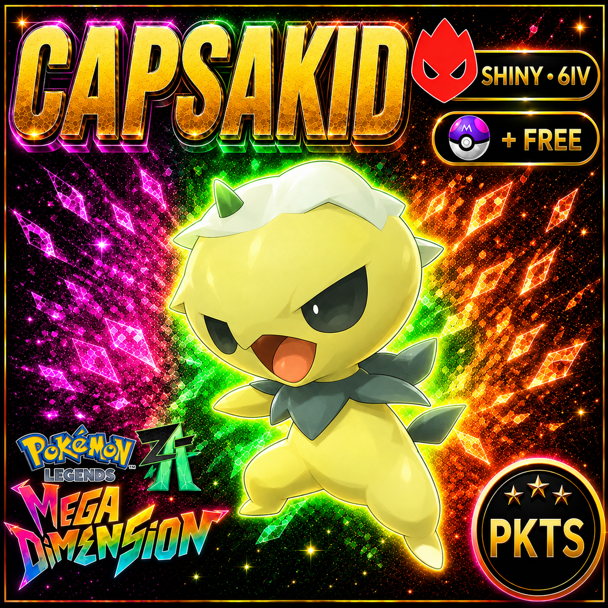 Shiny Alpha Capsakid — Pokémon Legends Z-A Mega Dimension — PKTS product image