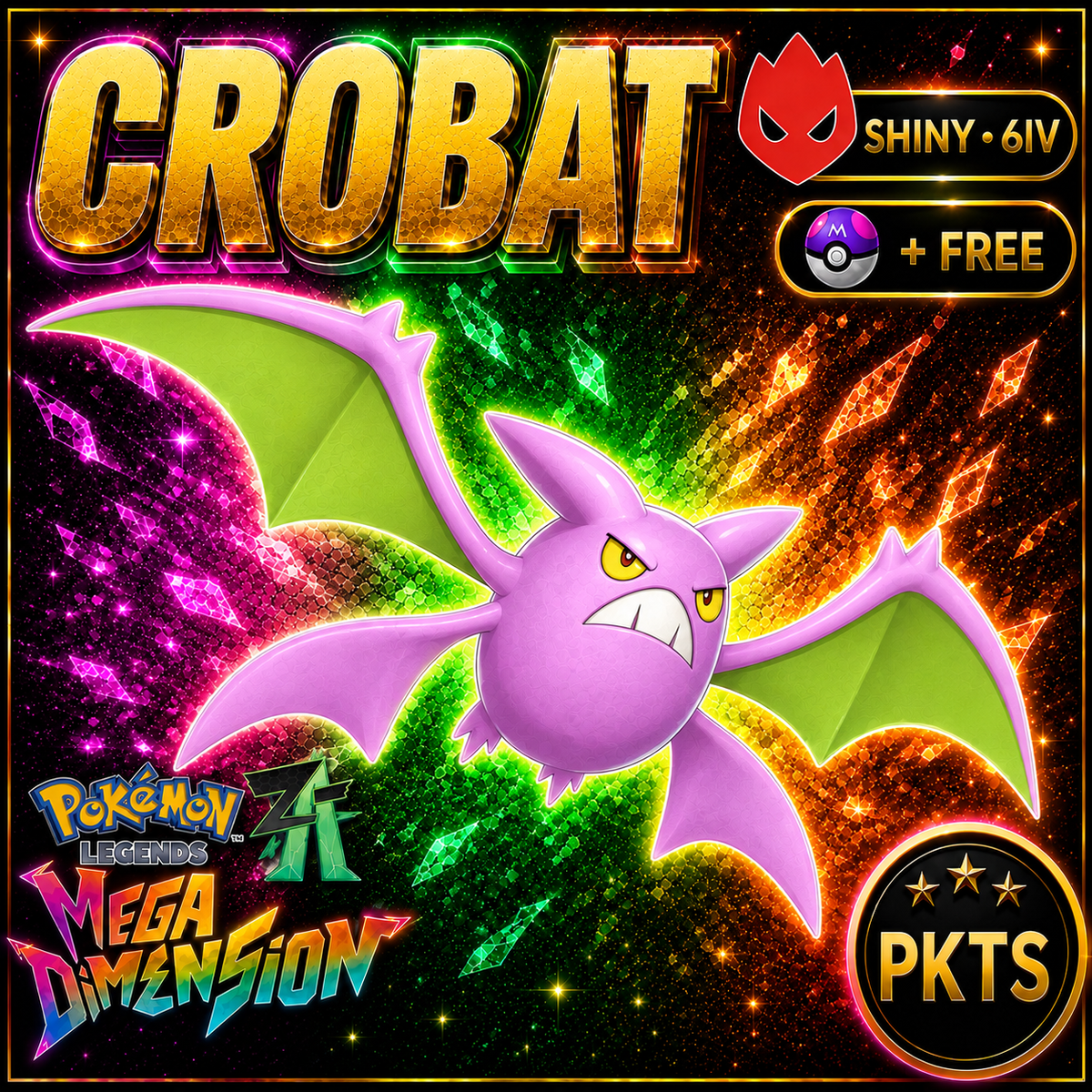 Shiny Alpha Crobat — Pokémon Legends Z-A Mega Dimension — PKTS product image