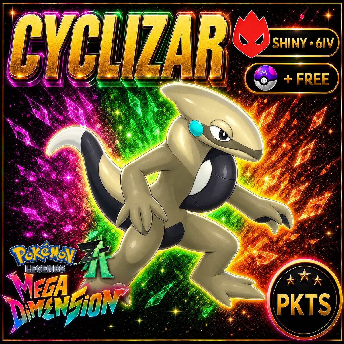 Shiny Alpha Cyclizar — Pokémon Legends Z-A Mega Dimension — PKTS product image