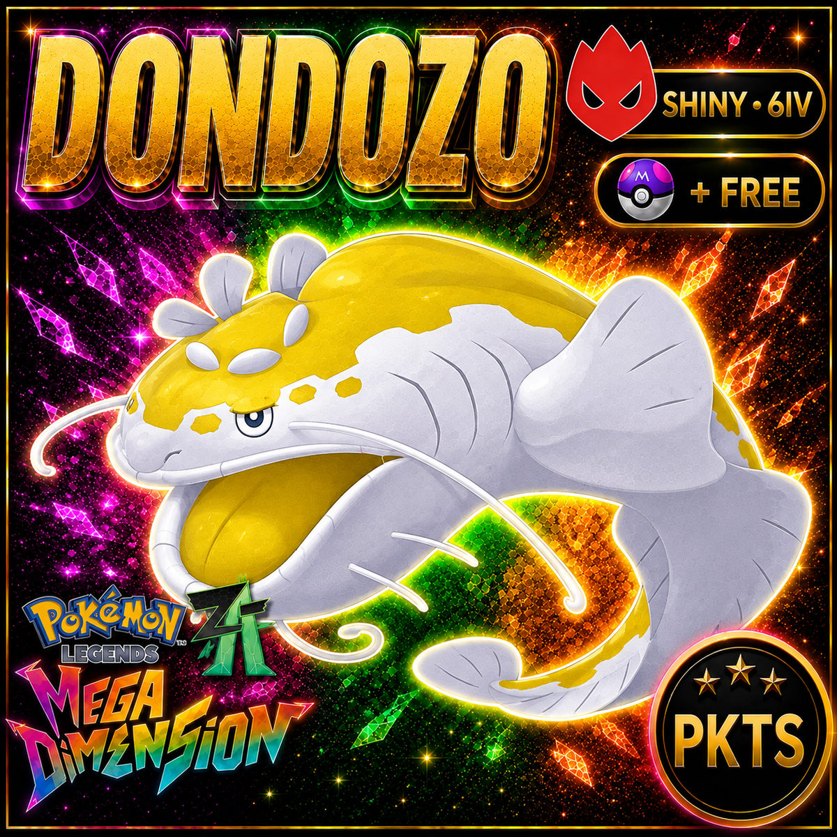 Shiny Alpha Dondozo Pokemon Legends Za Mega Dimension DLC 6IV Competitive Battle Ready - Image 1