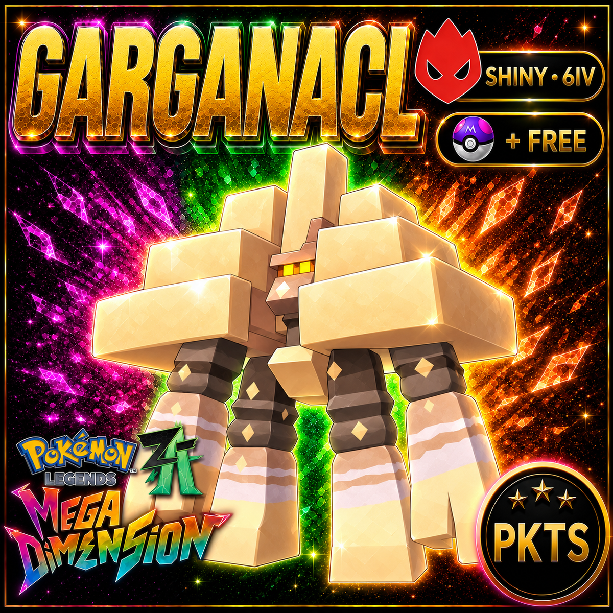 Shiny Alpha Garganacl — Pokémon Legends Z-A Mega Dimension — PKTS product image