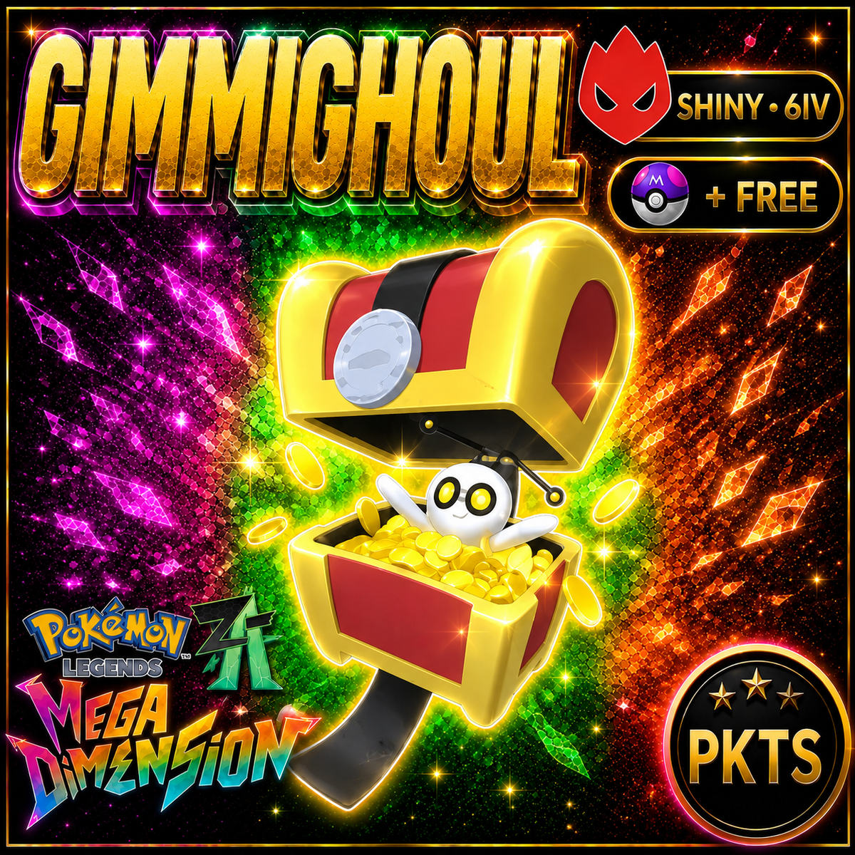 Shiny Alpha Gimmighoul — Pokémon Legends Z-A Mega Dimension — PKTS product image