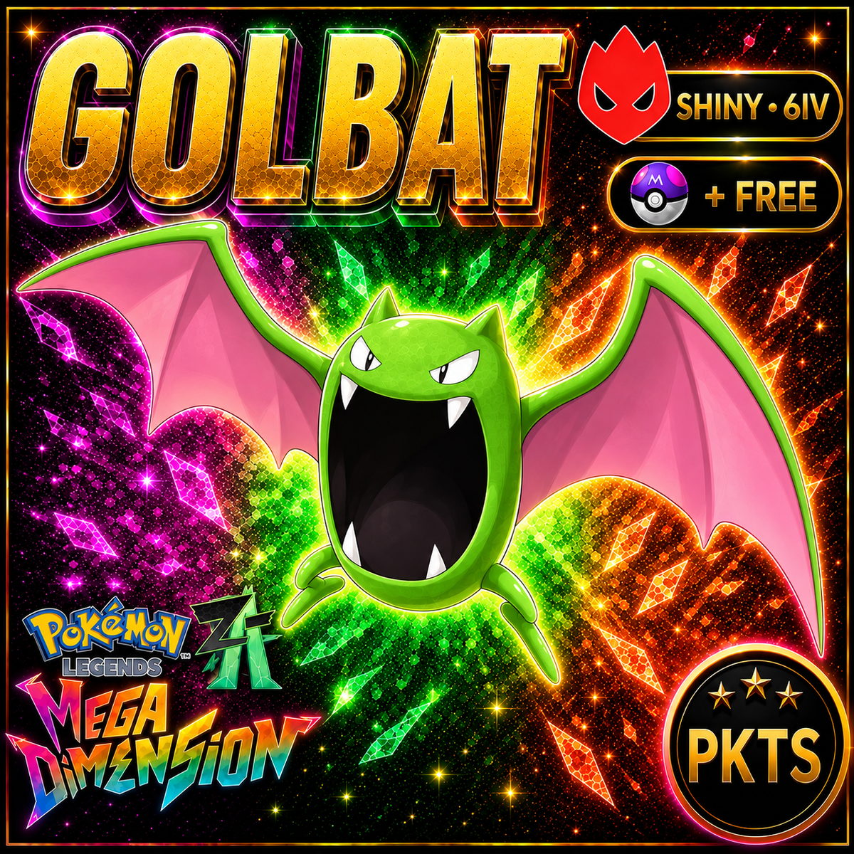 Shiny Alpha Golbat — Pokémon Legends Z-A Mega Dimension — PKTS product image