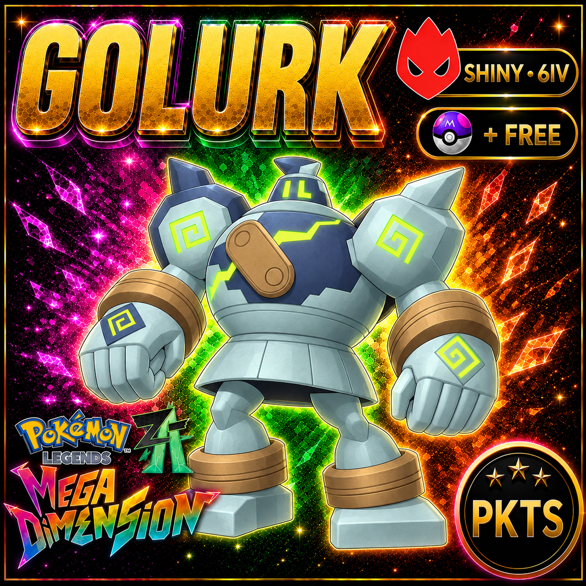 Shiny Alpha Golurk — Pokémon Legends Z-A Mega Dimension — PKTS product image