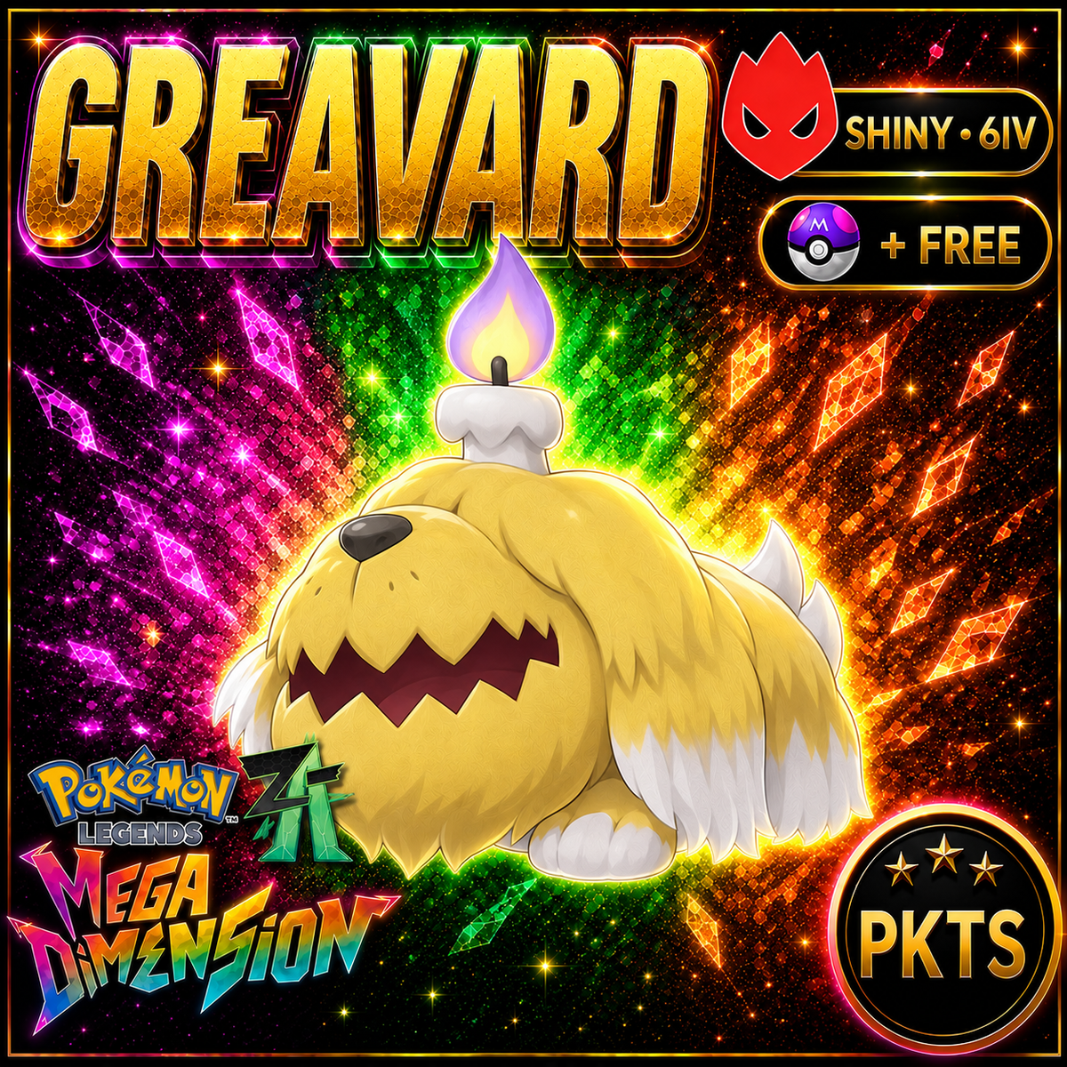 Shiny Alpha Greavard — Pokémon Legends Z-A Mega Dimension — PKTS product image