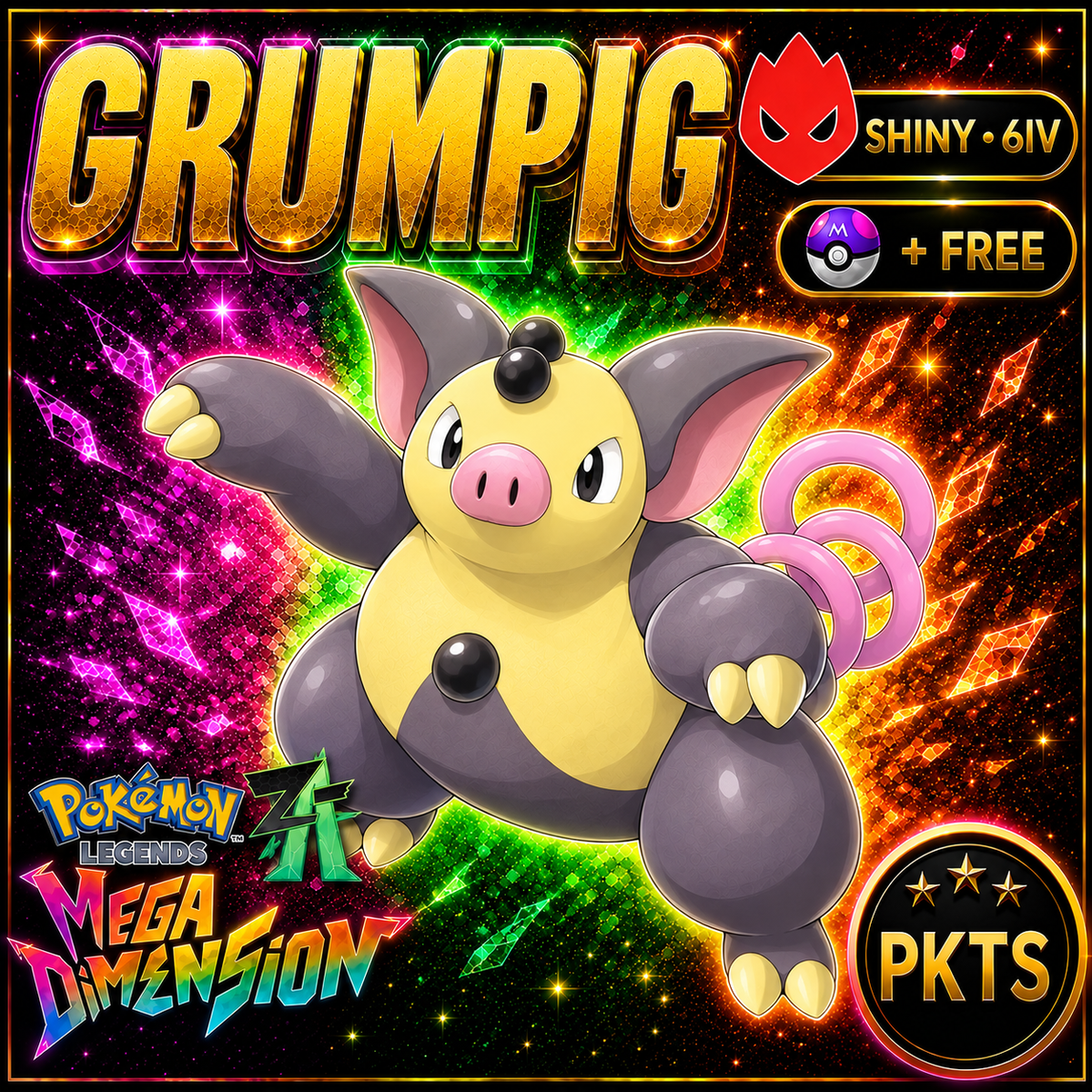 Shiny Alpha Grumpig — Pokémon Legends Z-A Mega Dimension — PKTS product image
