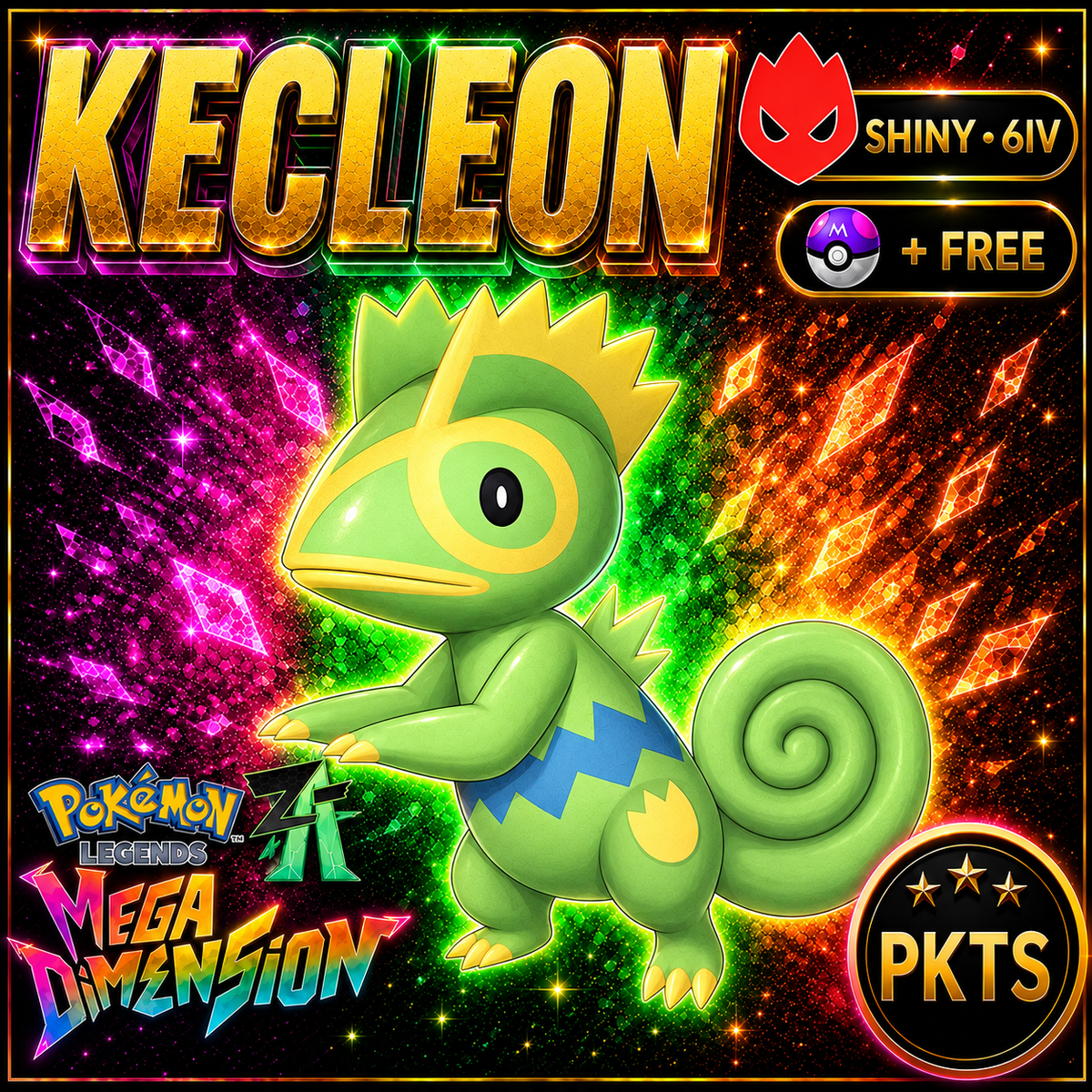 Shiny Alpha Kecleon — Pokémon Legends Z-A Mega Dimension — PKTS product image