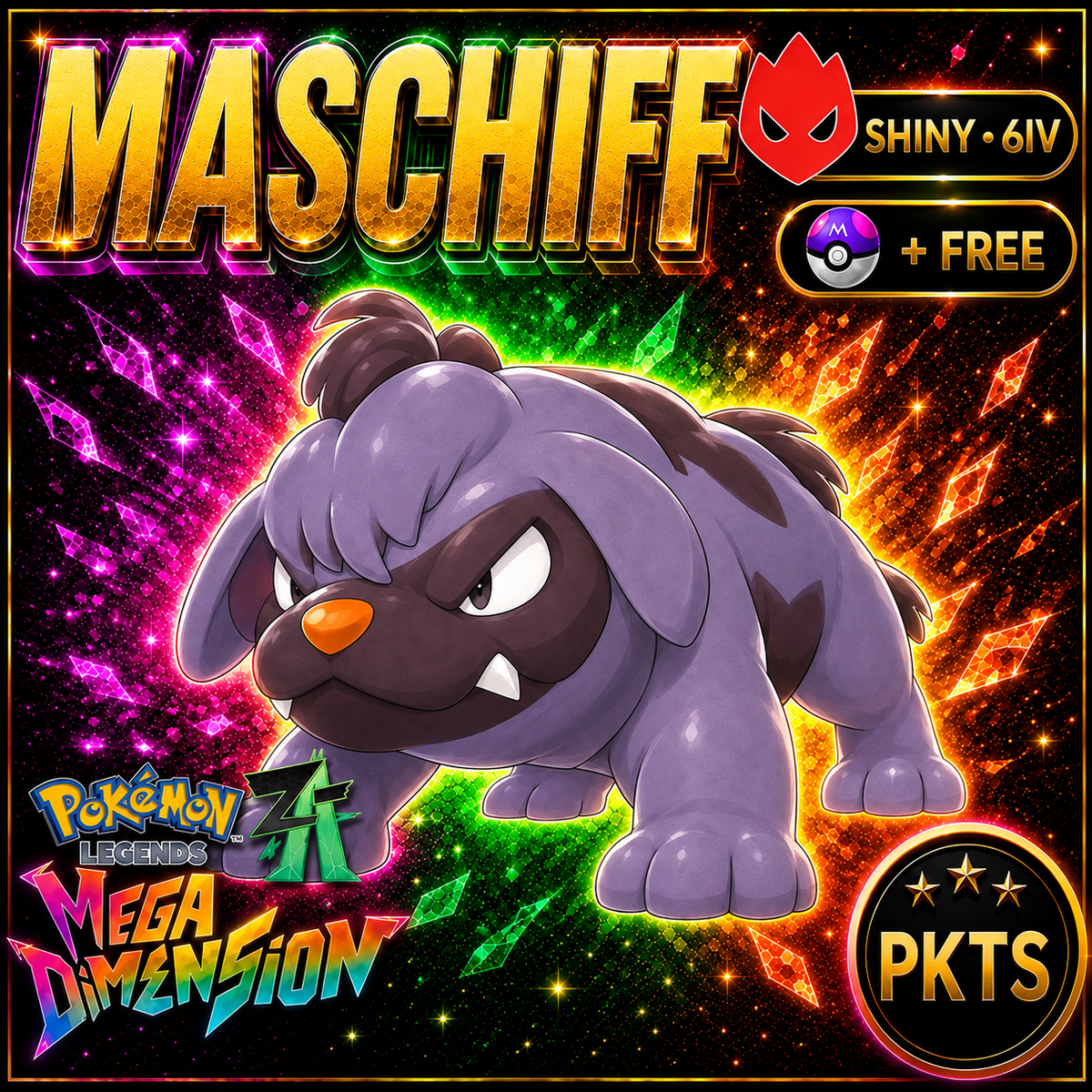 Shiny Alpha Maschiff — Pokémon Legends Z-A Mega Dimension — PKTS product image
