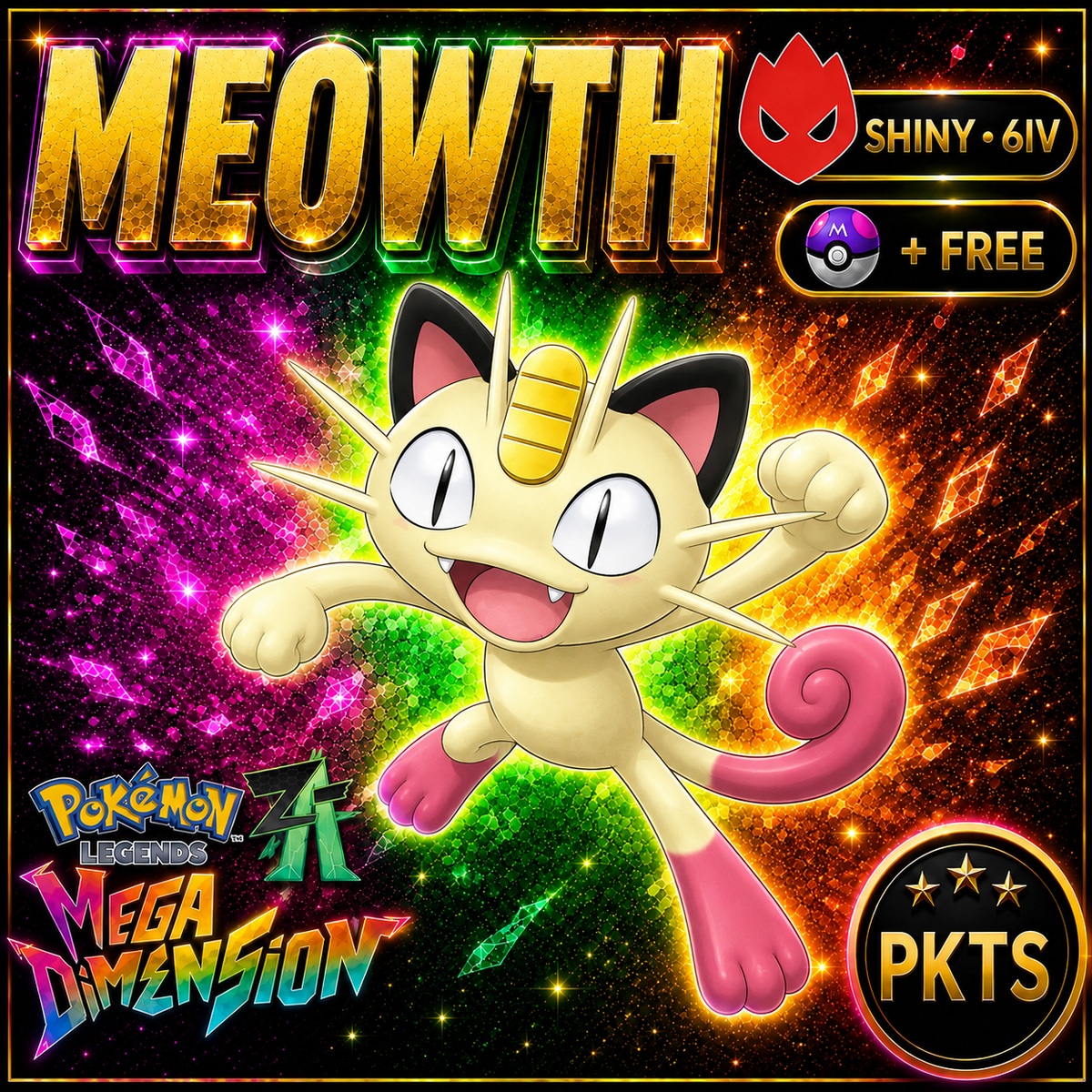 Shiny Alpha Meowth — Pokémon Legends Z-A Mega Dimension — PKTS product image