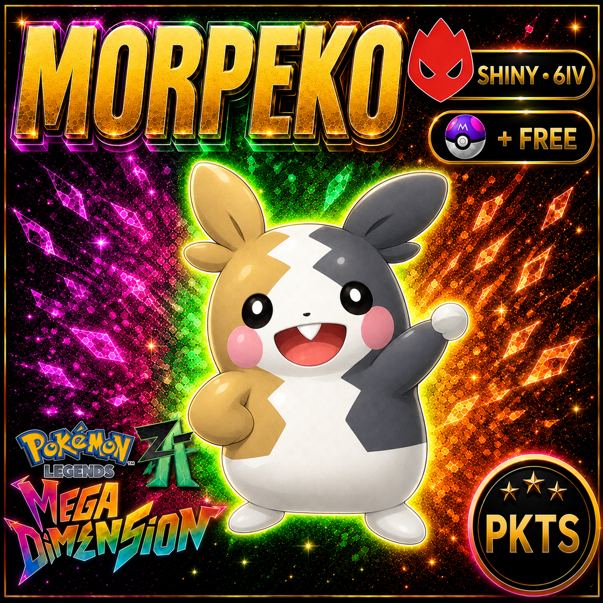 Shiny Alpha Morpeko — Pokémon Legends Z-A Mega Dimension — PKTS product image