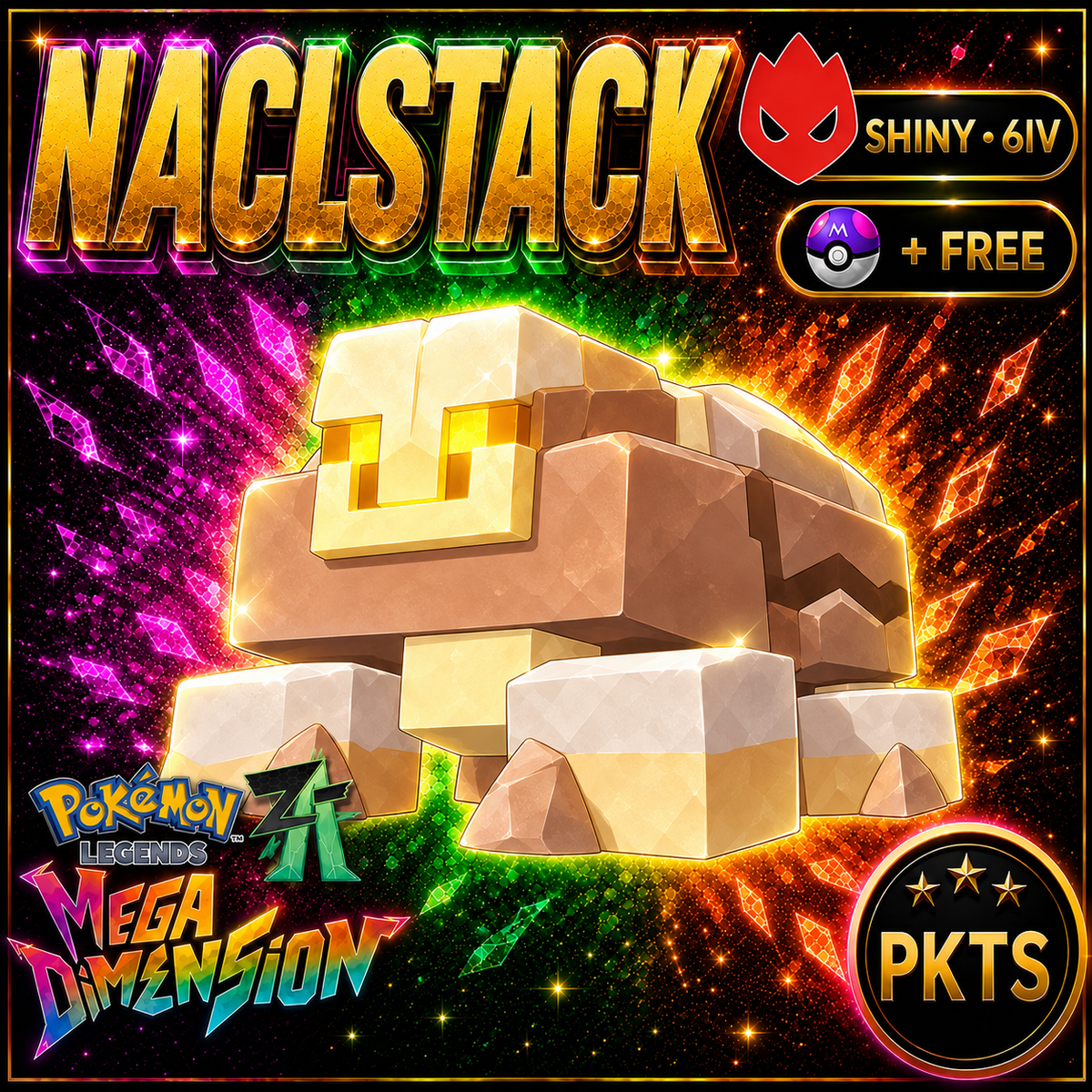 Shiny Alpha Naclstack — Pokémon Legends Z-A Mega Dimension — PKTS product image