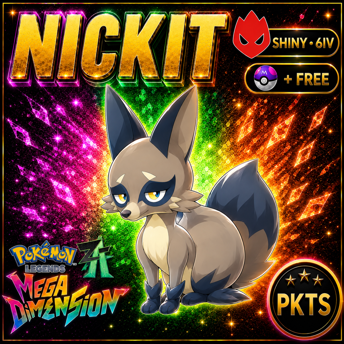 Shiny Alpha Nickit — Pokémon Legends Z-A Mega Dimension — PKTS product image