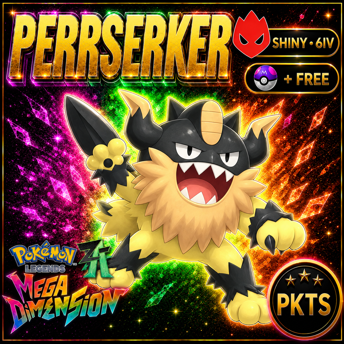 Shiny Alpha Perrserker — Pokémon Legends Z-A Mega Dimension — PKTS product image