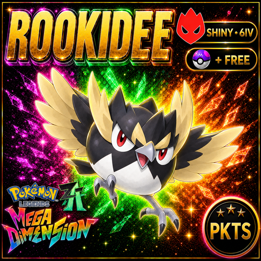 Shiny Alpha Rookidee Pokemon Legends Za Mega Dimension DLC 6IV Competitive Battle Ready - Image 1