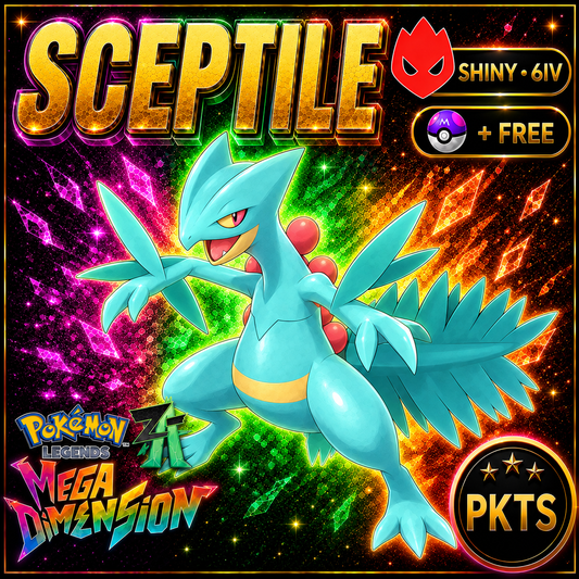 Shiny Alpha Sceptile Pokemon Legends Za Mega Dimension DLC 6IV Competitive Battle Ready - Image 1