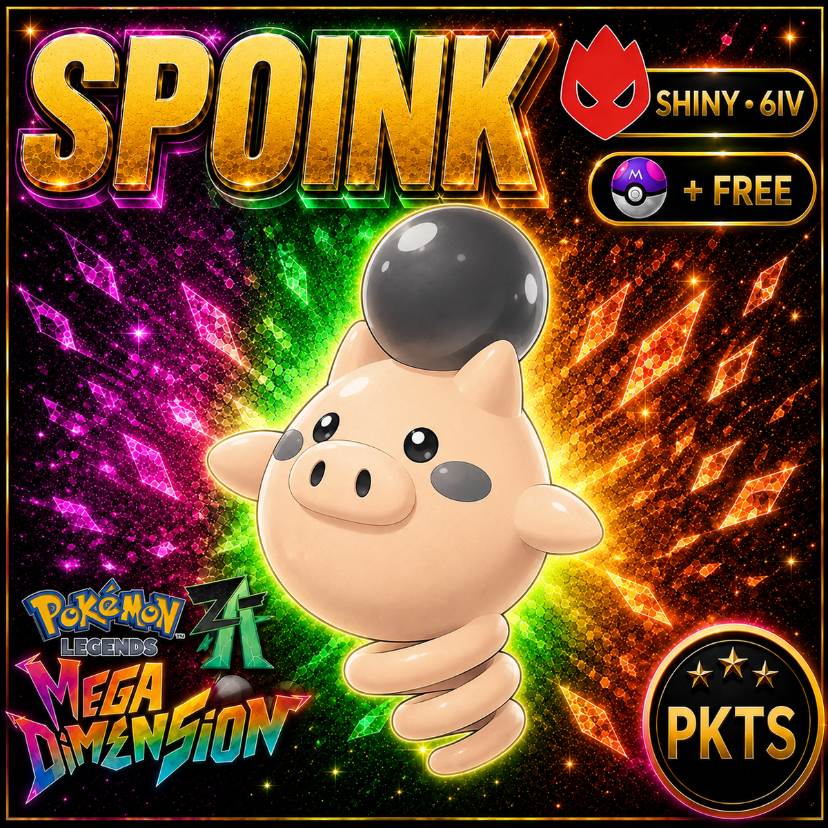 Shiny Alpha Spoink — Pokémon Legends Z-A Mega Dimension — PKTS product image