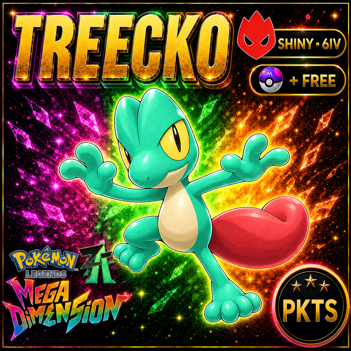 Shiny Alpha Treecko — Pokémon Legends Z-A Mega Dimension — PKTS product image
