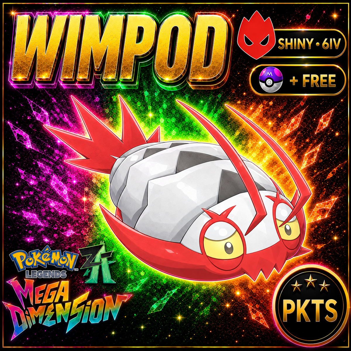 Shiny Alpha Wimpod — Pokémon Legends Z-A Mega Dimension — PKTS product image