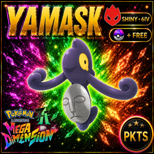 Shiny Alpha Yamask Pokemon Legends Za Mega Dimension DLC 6IV Competitive Battle Ready - Image 1