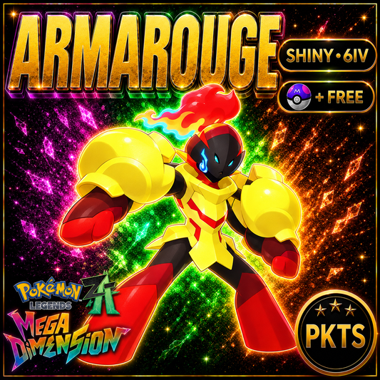 Shiny Armarouge Pokemon Legends ZA Mega Dimension DLC 6IV Competitive Battle Ready - Image 1
