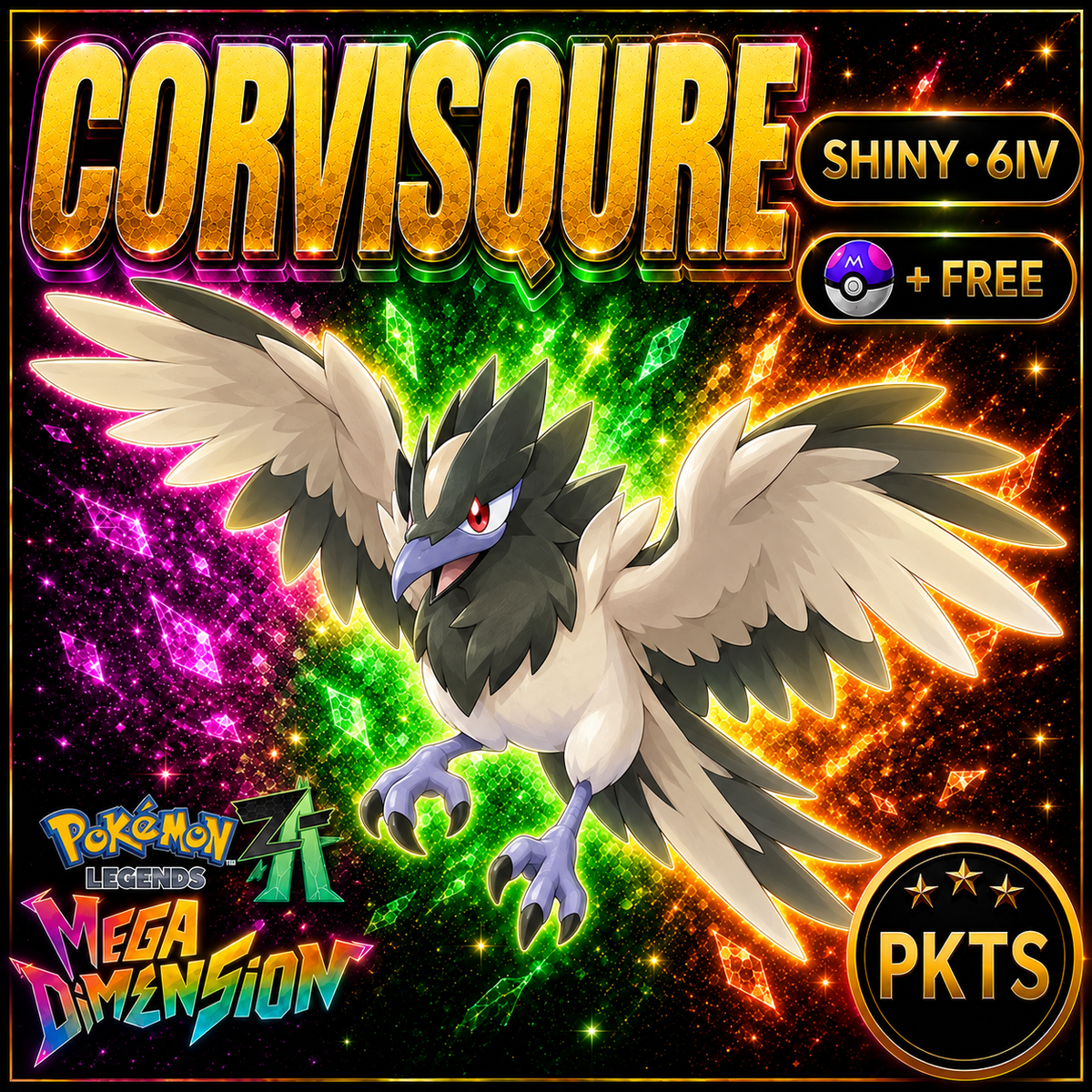 Shiny Corvisquire — Pokémon Legends Z-A Mega Dimension — PKTS product image
