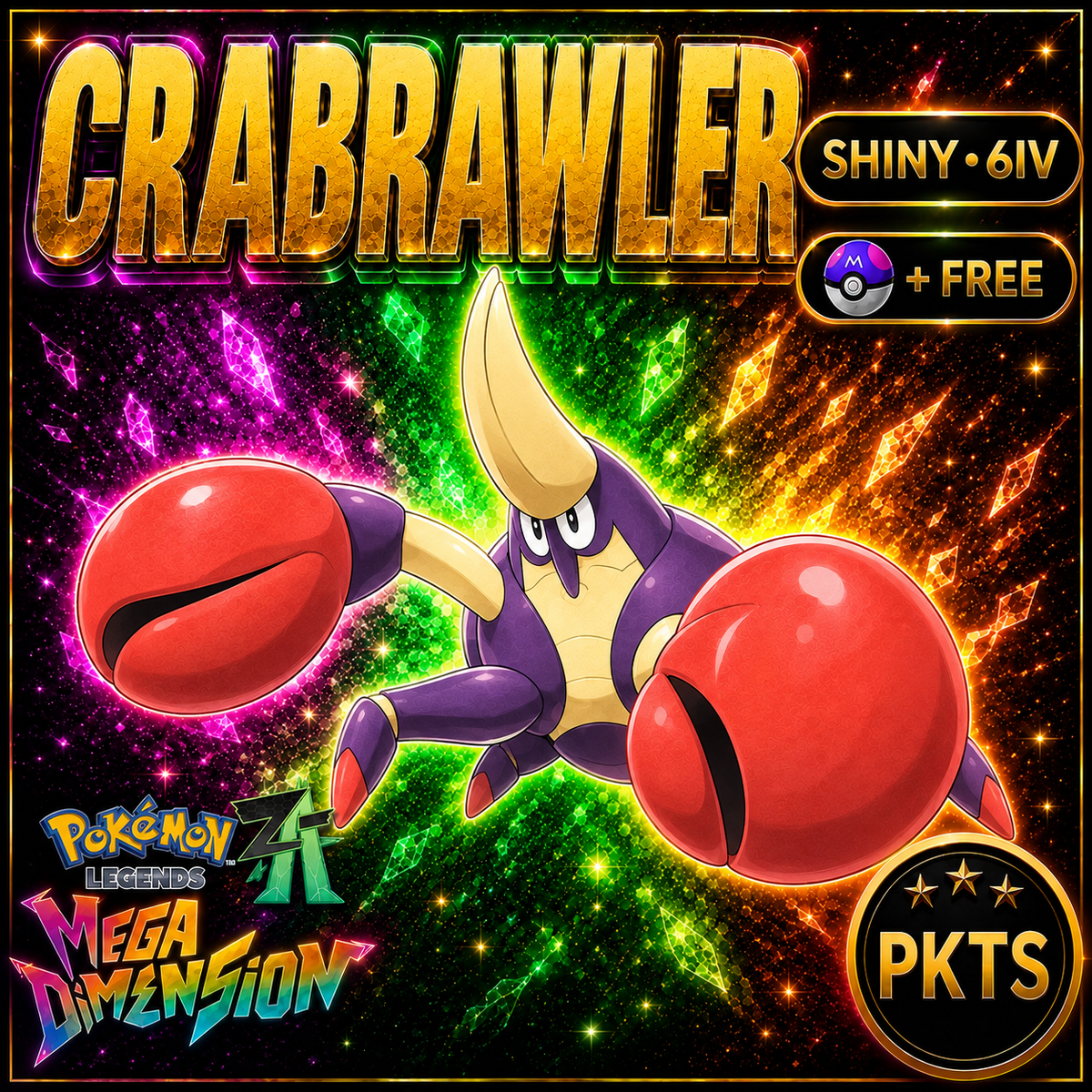 Shiny Crabrawler — Pokémon Legends Z-A Mega Dimension — PKTS product image