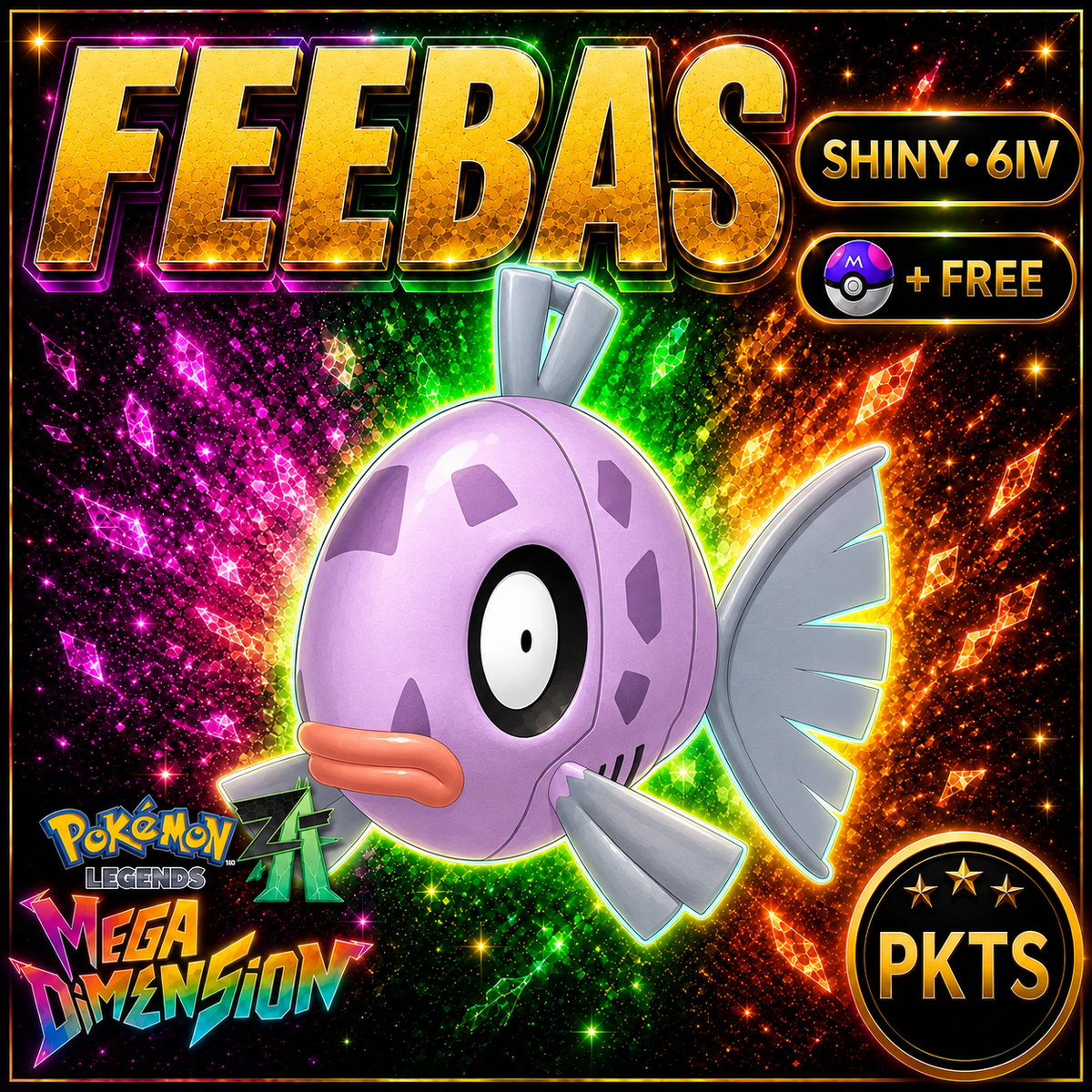 Shiny Feebas — Pokémon Legends Z-A Mega Dimension — PKTS product image