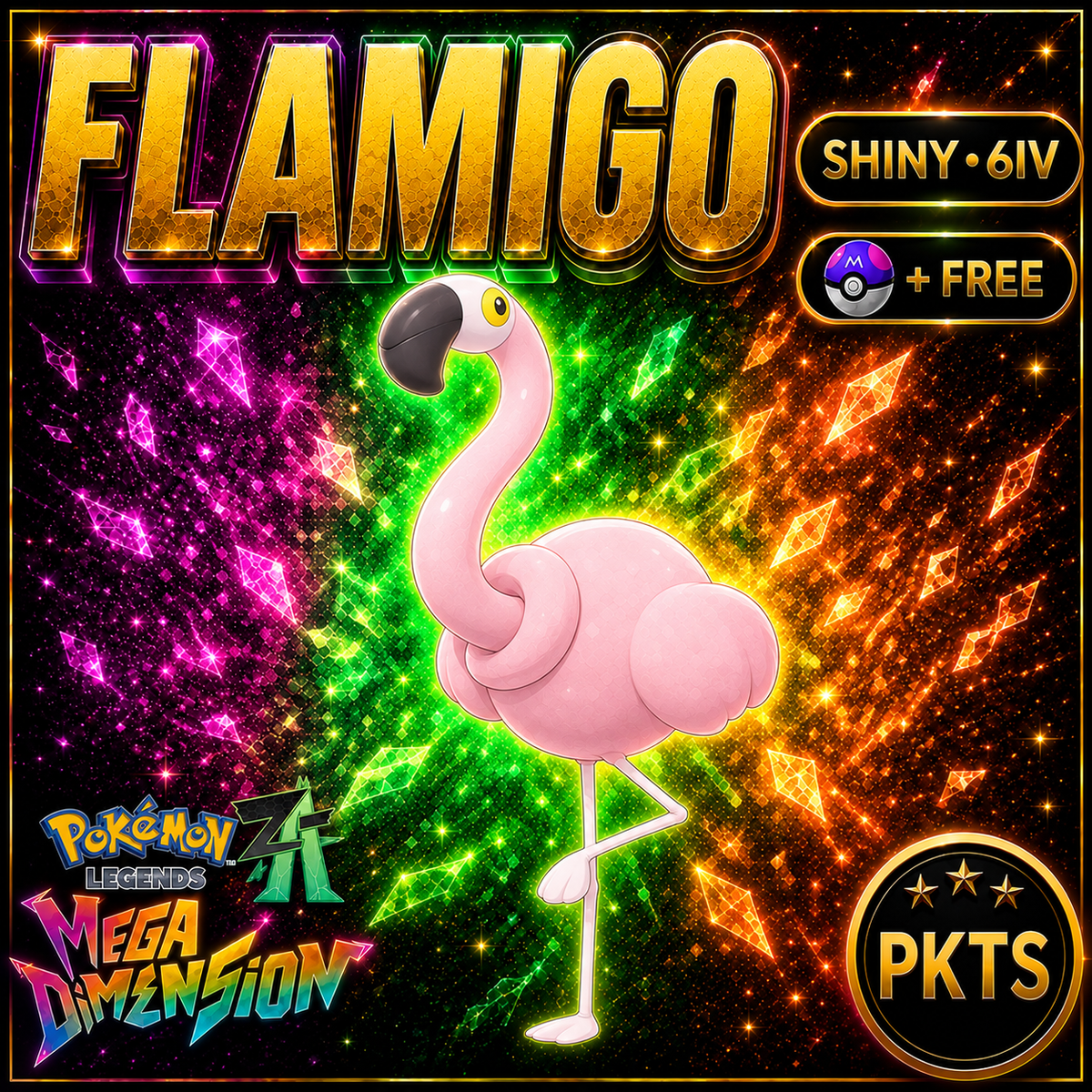 Shiny Flamigo — Pokémon Legends Z-A Mega Dimension — PKTS product image
