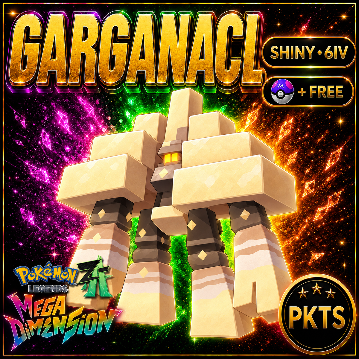 Shiny Garganacl Pokemon Legends ZA Mega Dimension DLC 6IV Competitive Battle Ready - Image 1