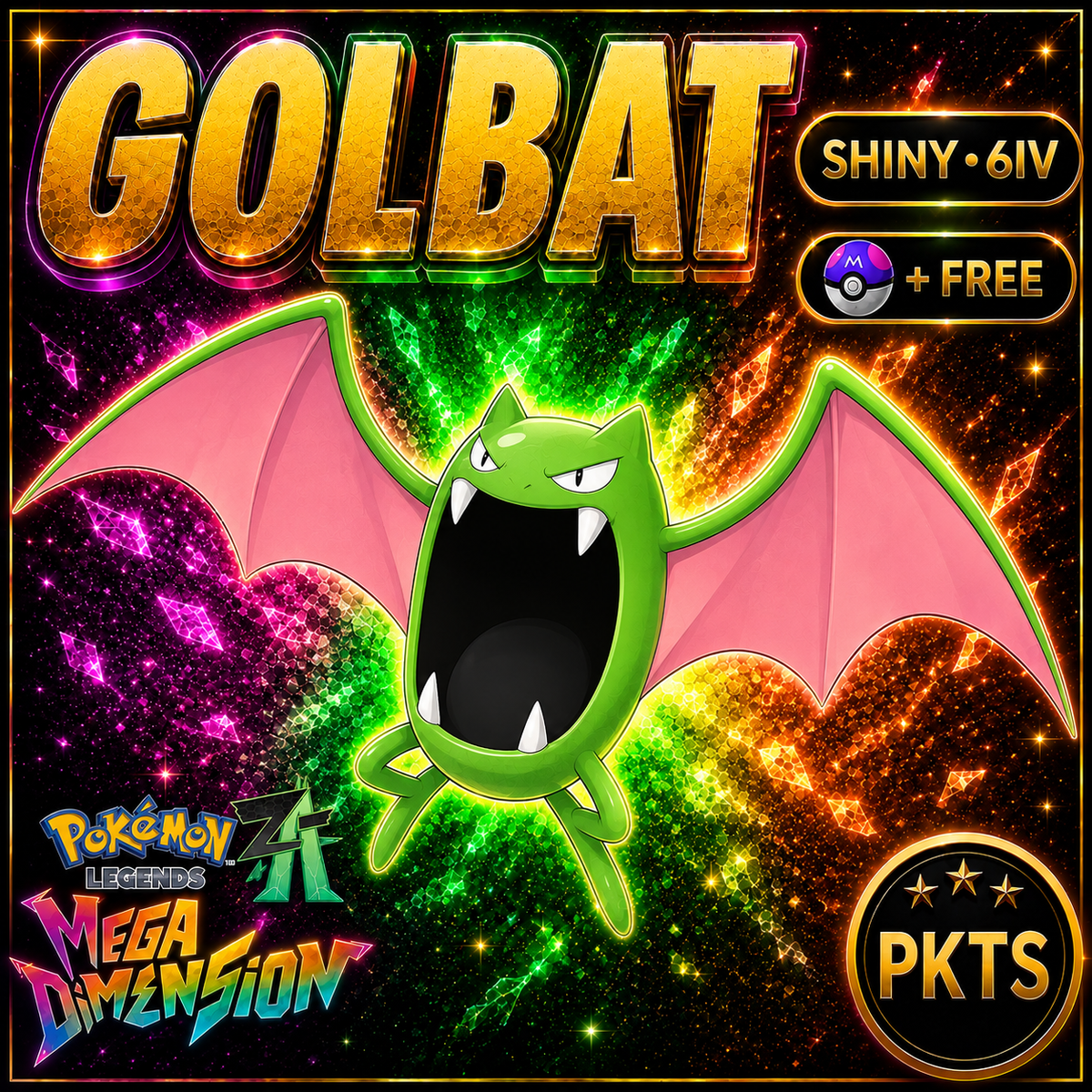 Shiny Golbat Pokemon Legends ZA Mega Dimension DLC 6IV Competitive Battle Ready - Image 1