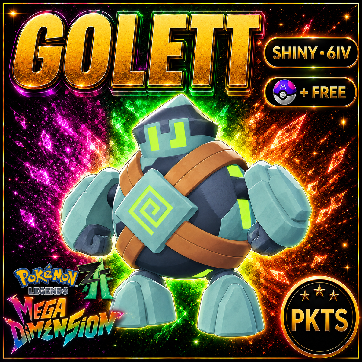 Shiny Golett — Pokémon Legends Z-A Mega Dimension — PKTS product image