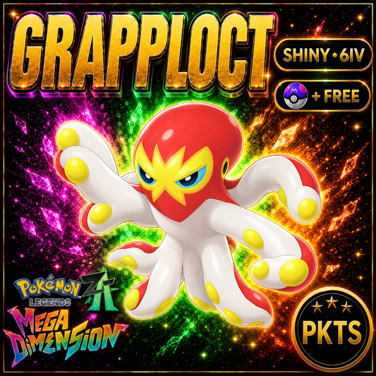 Shiny Grapploct Pokemon Legends ZA Mega Dimension DLC 6IV Competitive Battle Ready - Image 1