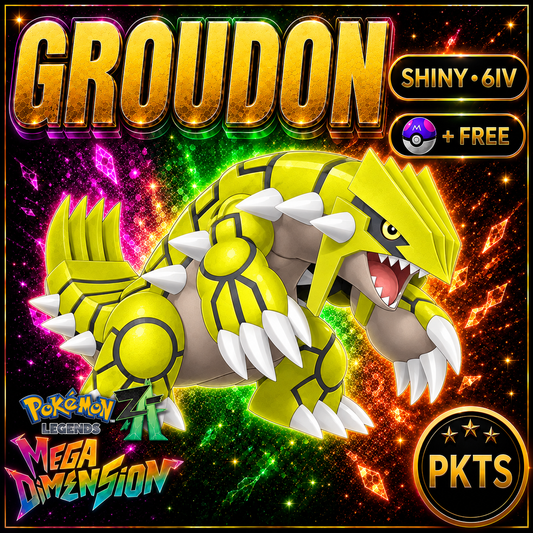Shiny Groudon Pokemon Legends Za Mega Dimension DLC 6IV Competitive Battle Ready - Image 1